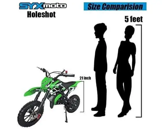 Syx Moto Holeshot 50cc Dirt Bike Size