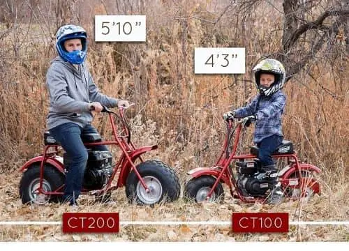 Coleman Mini Bike Size chart