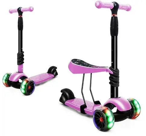 3 wheel scooter with light up wheels