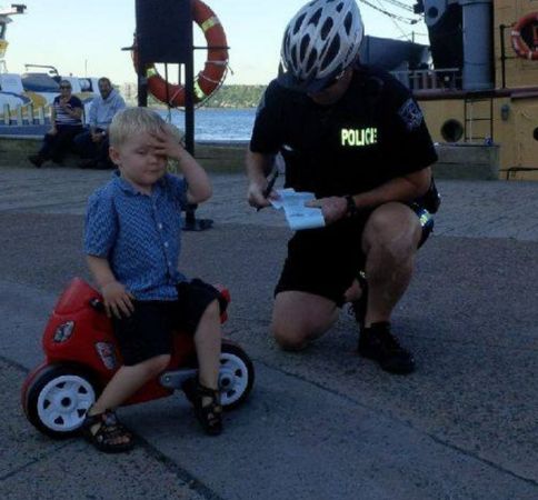 kid caught without a motorcycle license